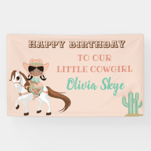 Afroamerikanische Cowgirl auf einem Pferd Mädchen Banner