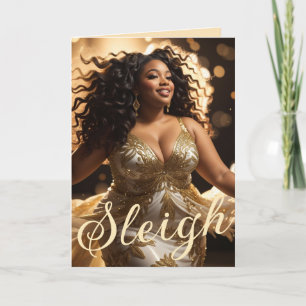 Afroamerikanische Diva: Holiday Glamour Weihnachte Karte