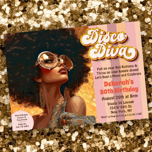 Afroamerikanische Ethno-Disco 70er Jahre Einladung