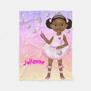Afroamerikanische Feenprinzessin Ballerina Fleecedecke