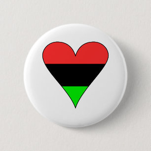 Afroamerikanische Flagge Herz Button