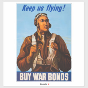 Afroamerikanische Fliegerkämpfer des Zweiten Weltk Aufkleber