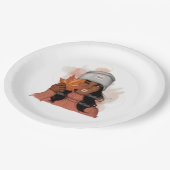 Afroamerikanische Frau Thanksgiving Pappteller (Schrägansicht)