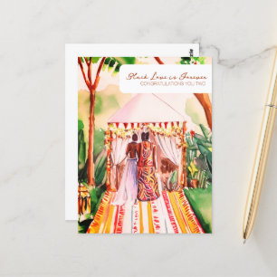 Afroamerikanische Hochzeit Postkarte