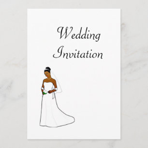 Afroamerikanische Hochzeitseinladung mit Braut Einladung