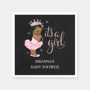Afroamerikanische It's a Girl Baby Shower Serviett Serviette