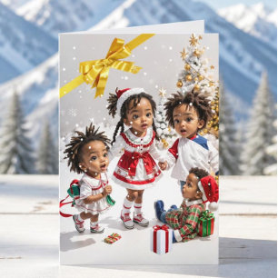 Afroamerikanische Kinder Weihnachtskarte Karte