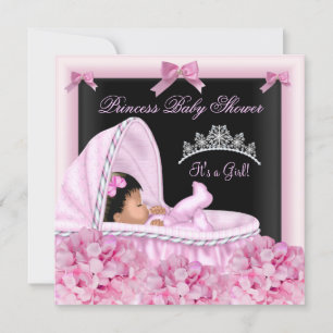 Afroamerikanische kleine Prinzessin Baby Shower Mä Einladung