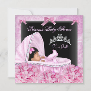Afroamerikanische kleine Prinzessin Baby Shower Mä Einladung