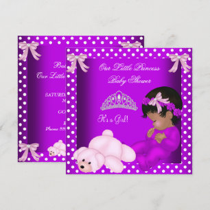 Afroamerikanische kleine Prinzessin Baby Shower Mä Einladung