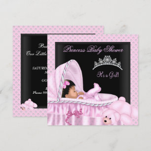 Afroamerikanische kleine Prinzessin Baby Shower Mä Einladung