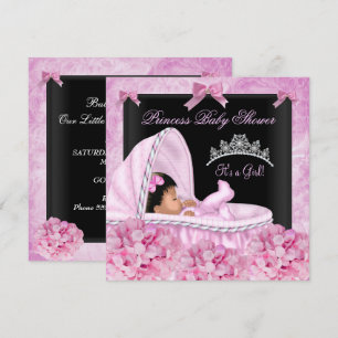 Afroamerikanische kleine Prinzessin Baby Shower Mä Einladung