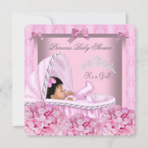 Afroamerikanische kleine Prinzessin Baby Shower Mä Einladung