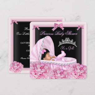 Afroamerikanische kleine Prinzessin Baby Shower Mä Einladung