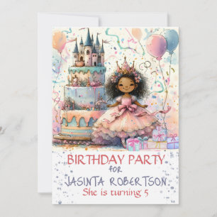 Afroamerikanische Kronprinzessin Schloss Abstract Einladung