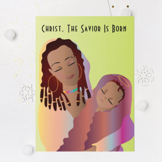 Afroamerikanische Madonna mit der Kinderweihnachts Einladung