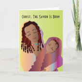 Afroamerikanische Madonna mit der Kinderweihnachts Einladung (Vorderseite)
