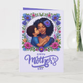 Afroamerikanische Mama & Son Happy Mother Day Karte (Rückseite)
