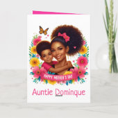 Afroamerikanische Mama & Son Happy Mother Day Karte (Rückseite)