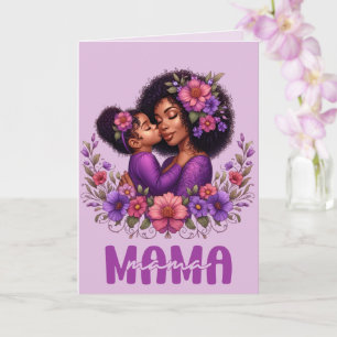 Afroamerikanische Mama & Tochter zum Muttertag Karte