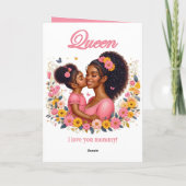 Afroamerikanische Mama und Tochter Pink Birthday Karte (Rückseite)