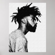 Afroamerikanische männliche Pen-Art-Zeichnung