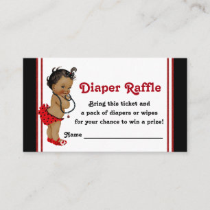 Afroamerikanische Marienkäfer-Windel-Raffle-Ticket Begleitkarte
