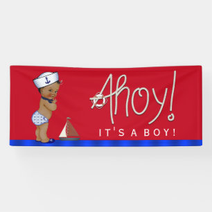Afroamerikanische maritime Babyparty Banner