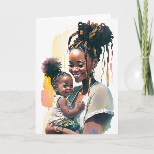 Afroamerikanische Mutter & Baby, Muttertag Karte (Vorderseite)