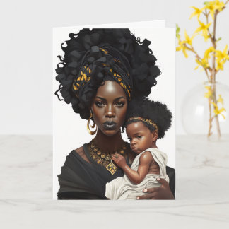 Afroamerikanische Mutter & Baby, Muttertagskarte Karte