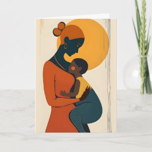 Afroamerikanische Mutter und Kind zum Muttertag Karte