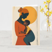 Afroamerikanische Mutter und Kind zum Muttertag Karte (Gelbe Blume)