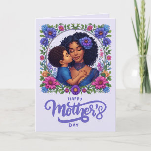 Afroamerikanische Mutter und Sohn Frohen Muttertag Karte