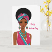 Afroamerikanische Muttertagskarte Karte (Gelbe Blume)