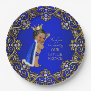 Afroamerikanische Prinz-Baby-Party-Papierplatten Pappteller