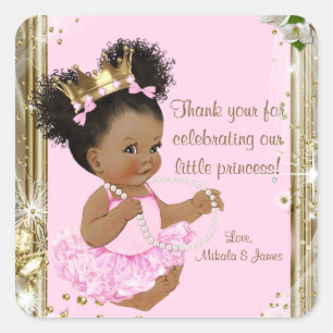 Afroamerikanische Prinzessin Baby Shower Aufkleber