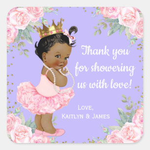 Afroamerikanische Prinzessin Baby Shower Aufkleber