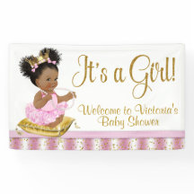 Afroamerikanische Prinzessin Baby Shower Banner
