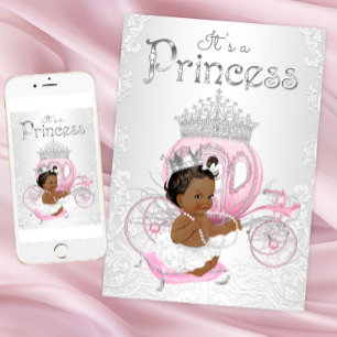 Afroamerikanische Prinzessin Baby Shower Einladung
