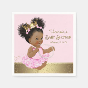 Afroamerikanische Prinzessin Baby Shower Papier Se Serviette