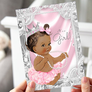 Afroamerikanische Prinzessin Ethnische Mädchen-Bab Einladung