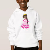 Afroamerikanische Prinzessin, Krone, Gown, rosa Kl Hoodie (Vorderseite)