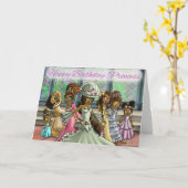 Afroamerikanische Prinzessinnen - bunte Geburtstag Karte (Gelbe Blume)