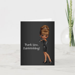 Afroamerikanische Prinzessinnen-Diva-Dankeskarten Dankeskarte