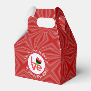 Afroamerikanische Rotbuchstaben-LOVE-Flagge person Geschenkschachtel