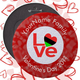 Afroamerikanische rote LOVE-Flagge personalisiert Button