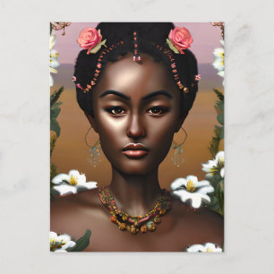 Afroamerikanische Schönheit KI-Kunst Postkarte