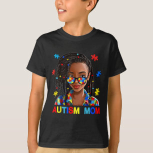 Afroamerikanische schwarze Autismus-Mutter Afro Au T-Shirt