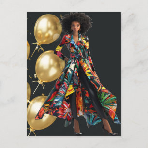 Afroamerikanische schwarze Königin Melanin Sista S Postkarte