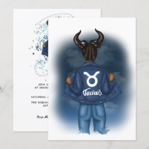 Afroamerikanische Taurus-Geburtstagsfeier Einladung
